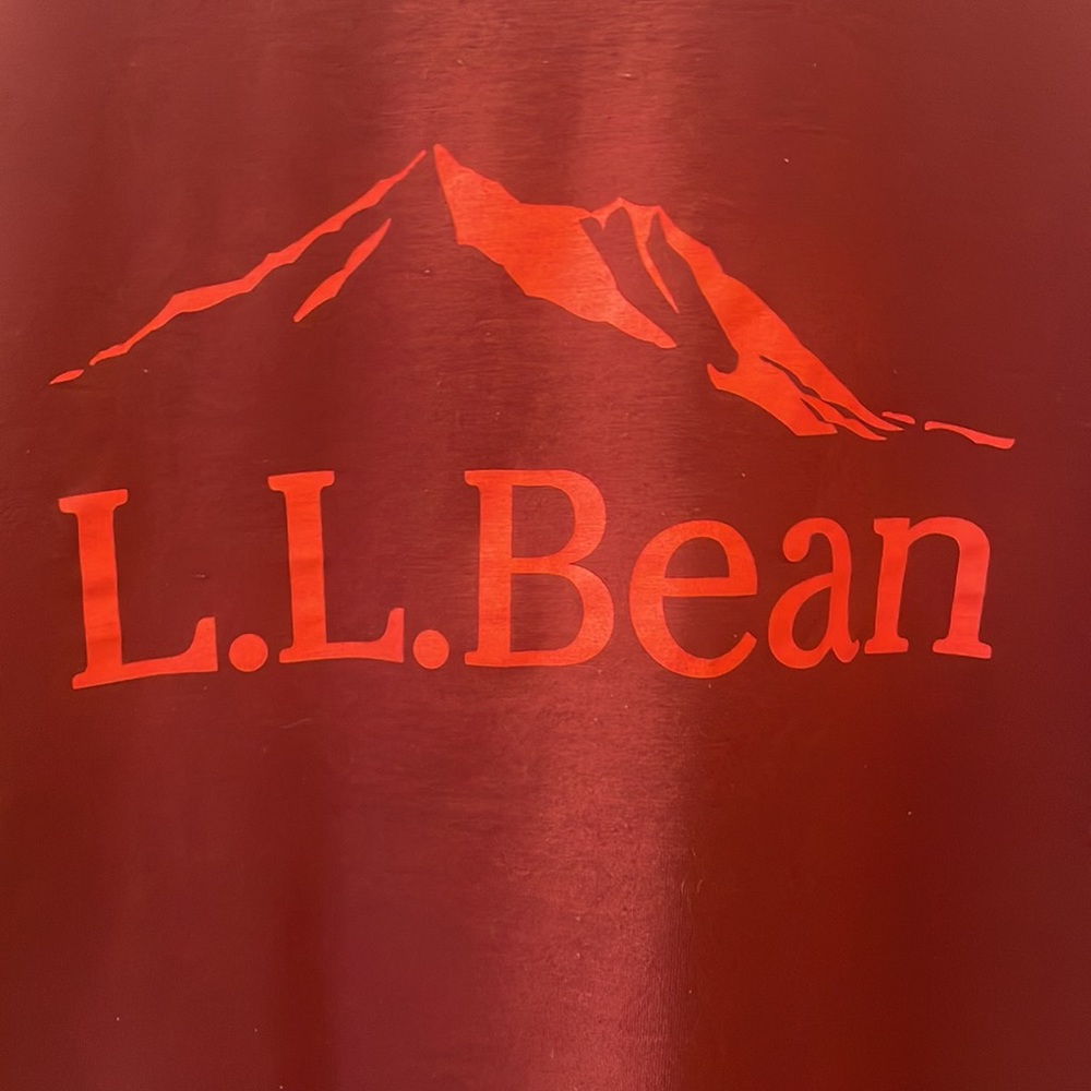LL Bean Large men’s burgundy grey trimmed tee unisexLNC
